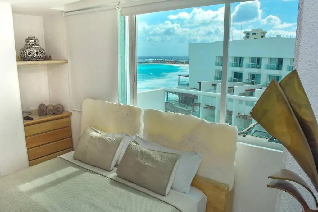 Apartment Estudio A Pie De Playa, Increibles Vistas, Amanecer, Atardecer, Balcon, Gym, Jacuzi, 1807 Cancun