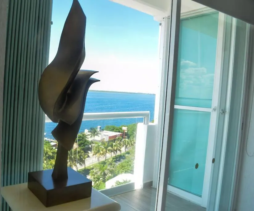 Apartment Estudio A Pie De Playa, Increibles Vistas, Amanecer, Atardecer, Balcon, Gym, Jacuzi, 1807 Cancun